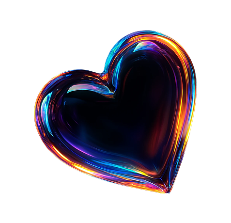 Iridescent heart illustration
