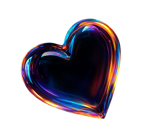 Iridescent heart illustration
